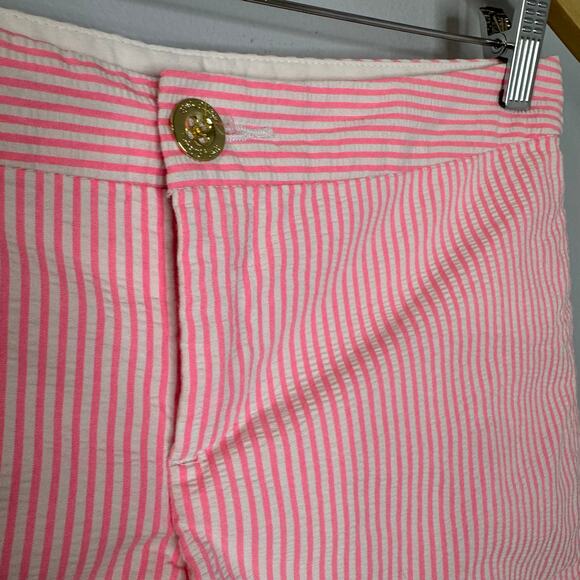 Lilly Pulitzer Pink Striped Callahan Party Sequin Shorts Pink Seersucker Sz 2 - Picture 5 of 10